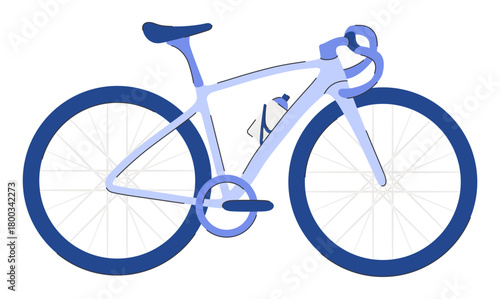 Blue Road Bicycle, Equipment for Cycling Sport.