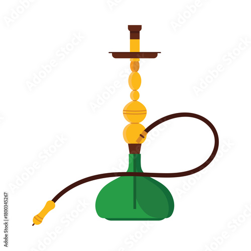 Colorful isolated hookah shisha pipe representing UAE culture on a white background vector illustration