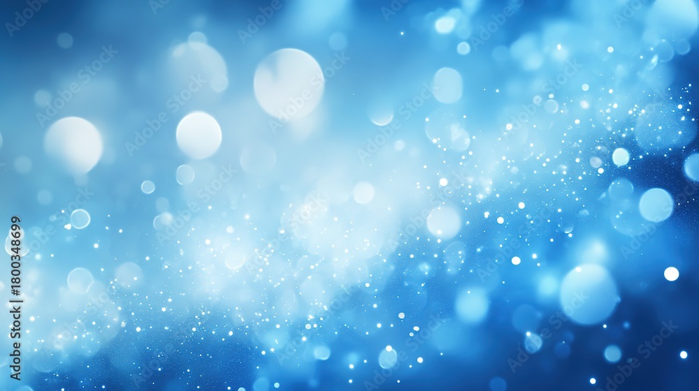 Obraz premium Bright white and blue bokeh lights sparkling on transparent background isolated png with soft glowing particles and dreamy effect