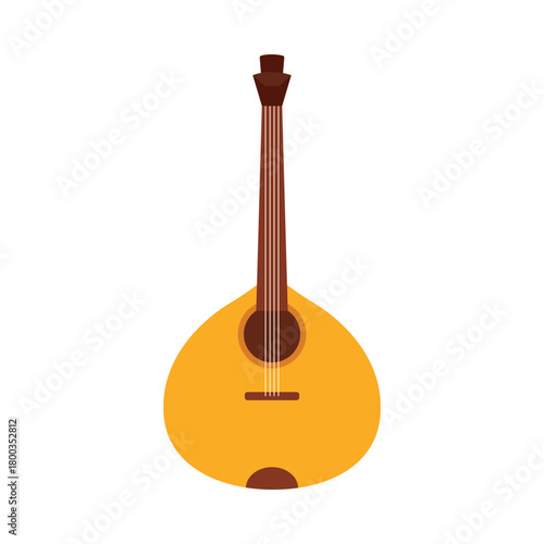 Isolated Portuguese guitar with classic teardrop shape for traditional music concepts vector illustration