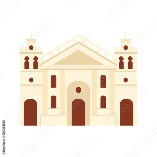 Wallpaper Mural Minimalist Argentina cathedral building on white background, perfect for travel and culture themes isolated vector illustration Torontodigital.ca