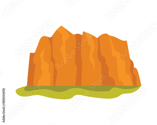 Cartoon style isolated Argentina red rock mountain on white background for travel and education vector illustration