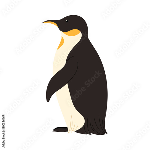 Side view of an isolated emperor penguin representing Argentina wildlife on a white background vector illustration