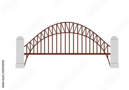 Famous Sydney Harbour Bridge isolated on white background for travel and Australia concepts vector illustration
