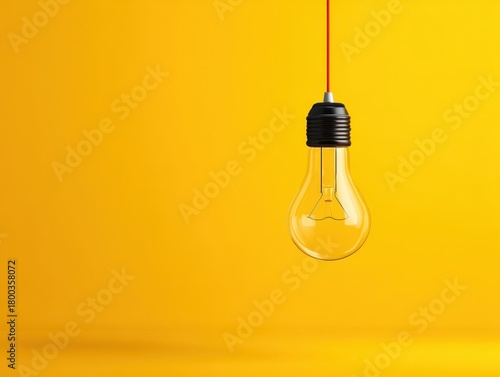 A single light bulb hangs b...