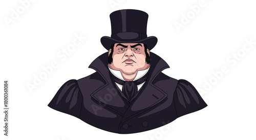 Illustrative portrayal of a distinguished gentleman in a Victorian era