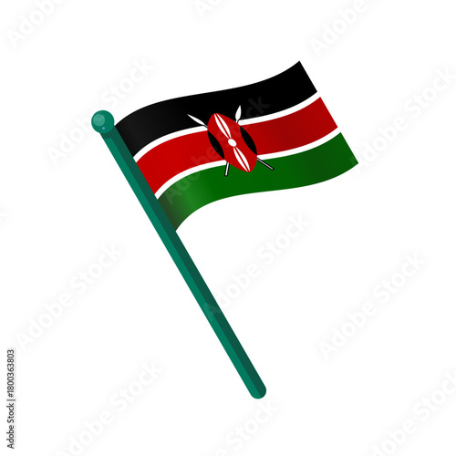 Crossed kenya flags vector illustration, isolated
