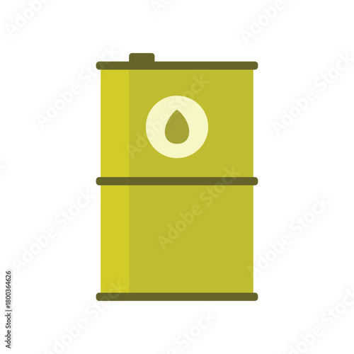 Green biogas barrel isolated on white background representing renewable energy storage vector illustration