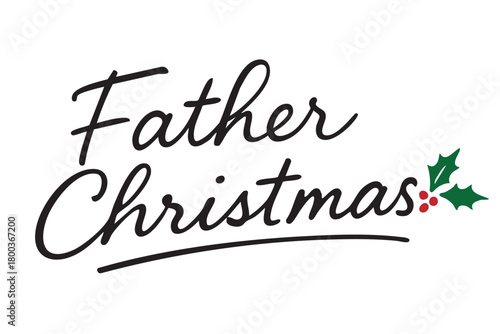Father Christmas Signature — Santa Claus Handwritten Sign for Christmas Certificate or Letter Template
