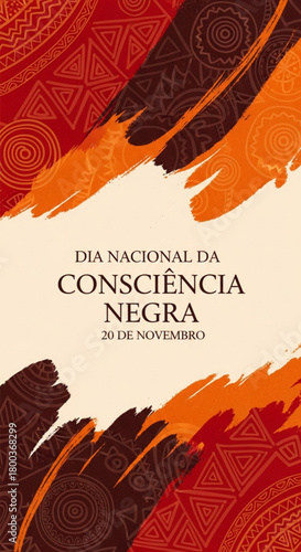 Dia nacional da conscincia negra illustration with ethnic pattern design