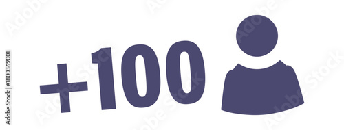 Plus one hundred followers symbol