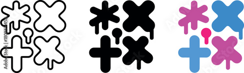 Abstract Shape Designs with Dripping Elements in Bold Colors Ideal for Branding Projects