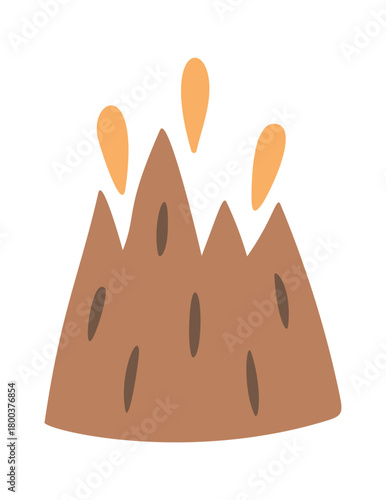 Erupting volcano danger rock design