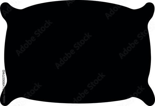 Ornate Pillow Silhouette with Curved Decorative Edges Vector Illustration