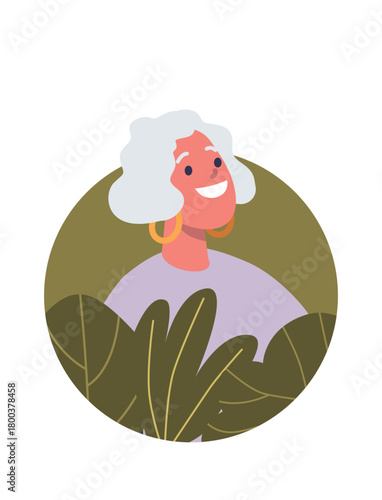 Cheerful retired woman elegant style