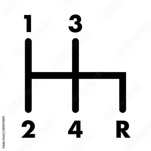 4-Speed Manual Transmission Gear Shift Pattern Diagram (Classic H-Pattern)