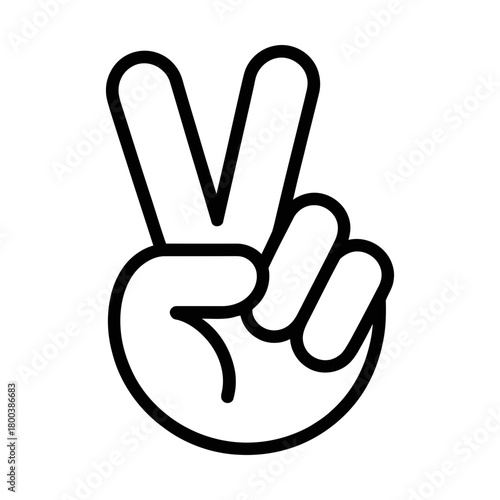 peace sign line icon representing harmony and unity