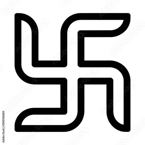 swastik line icon