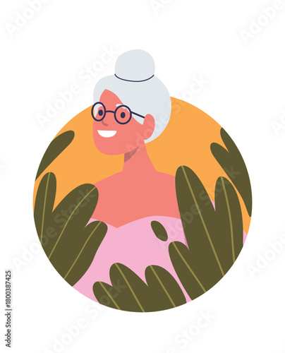 Elegant senior woman natural beauty