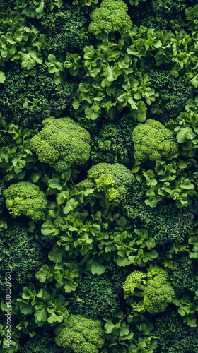 An endless field of fresh broccoli florets filling the entire frame, creating a vibrant green vegetable background that evokes abundance, harvest, and agricultural production.