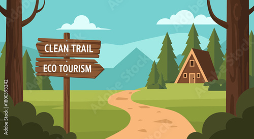 Nature's Haven A Frame Cabin With Clean Trail And Eco Tourism Sign