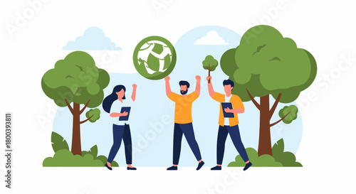 Teamwork For Sustainable Environment Conservation And Green Initiatives