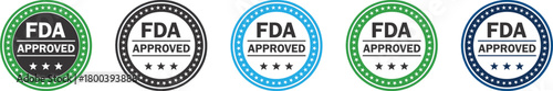FDA Approved Seal in Various Colors | US Food and Drug Administration Certification Stamp for Packaging, Marketing, and Pharmaceutical