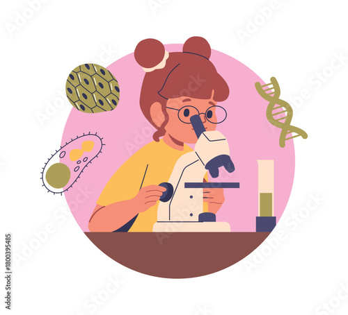 Student learning biology doing experiment