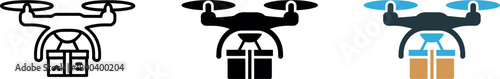 Drone delivery service with package in flight modern logistics technology innovative solutions and fast shipping