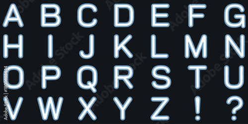 English alphabet vector set, black background, decorative uppercase and lowercase letters, creative typography design, stylish lettering, professional vector illustration, educational and design 