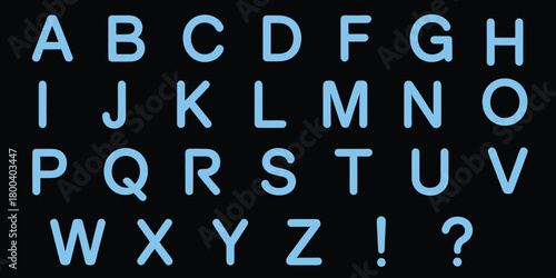 English alphabet on black background, vector illustration of uppercase and lowercase letters, modern typography design, creative lettering, educational resource, stylish vector font, professional type