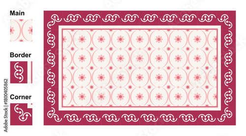 Elegant Geometric Tile Pattern for Decorative Background in Textile and Interior Design Projects