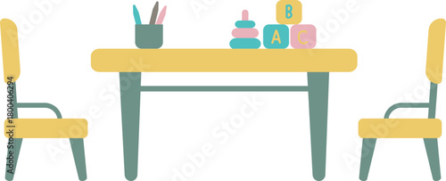 아기 교구 테이블과 의자