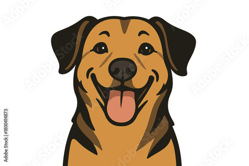 A playful dog portrait featuring a delightful smiling face