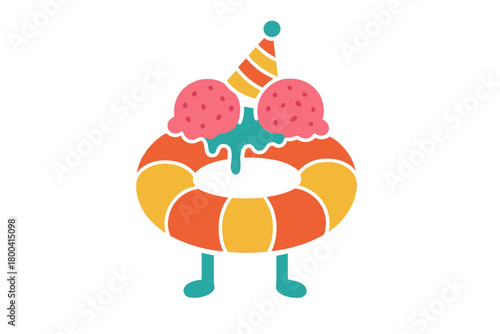 A comedic image with a black background, showcasing a brightly colored absurd object for entertainment