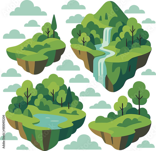 Weightless islands and lush landscapes drift across a dreamy sky