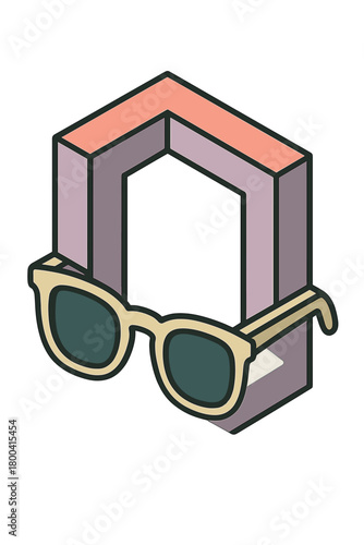 Otherworldly sunglasses, futile impossible-shape object, optical illusion, abstract surreal notion, inverted trick, visual perception, paradox, absurd concept, wild fantasy, bizarre conundrum, mind