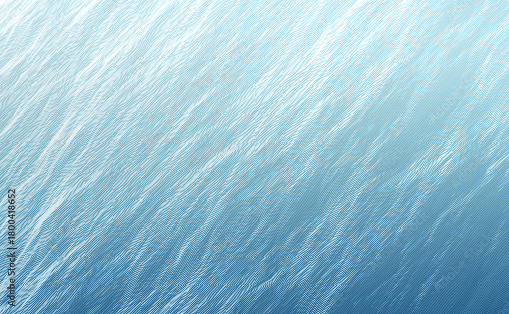 Obraz premium 3D render illustration blue stripes in form of waves, abstract wavy wallpaper background