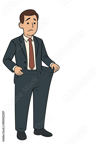 A suited man with oversized pants