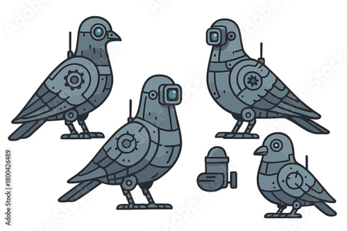 Birds are fictional; mechanical pigeons satirically depict birds as surveillance bots— image