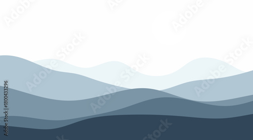 Abstract layered mountains background image in serene blue tones, ideal for serene design themes, promoting peace and calm aesthetics