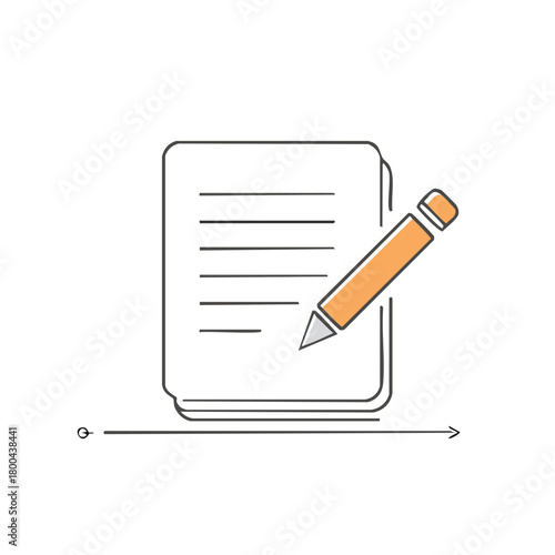 Document and Pencil Depicting Editing Revision Process or Writing Creative Content