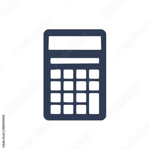 Dark Blue Simple Calculator Icon Vector Design Graphic for Finances, Math, Accounting, Statistics, and Taxes