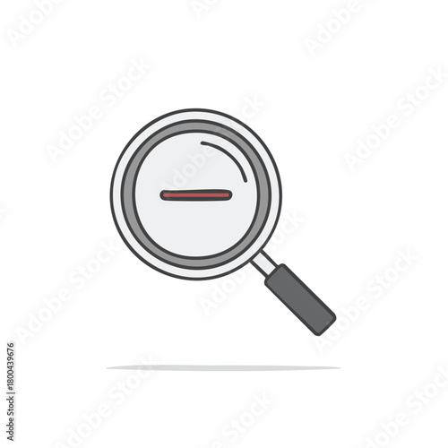 Magnifying glass with a minus symbol, zoom out concept, illustration.