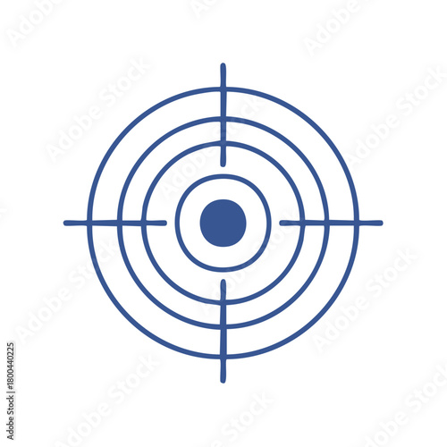 Simple blue bullseye icon with crosshairs for accuracy and aiming