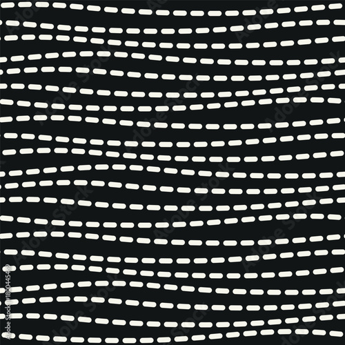 Vector seamless pattern. Modern texture. Repeating, abstract background with dotted waves. Graphic, wavy stripes. Can be used as a swatch for Illustrator.