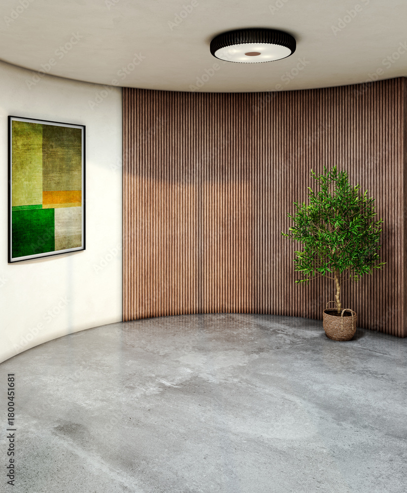 Naklejka premium Large luxury modern bright interiors Living room mockup illustration 3D rendering image