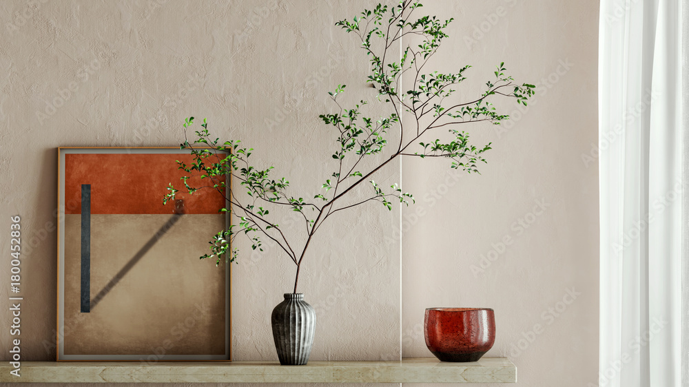 Naklejka premium Large luxury modern bright interiors Living room mockup illustration 3D rendering image