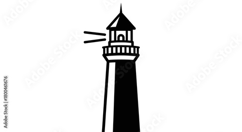 Beacon of Hope A Black and White Lighthouse Illustration for Direction and Guidance
