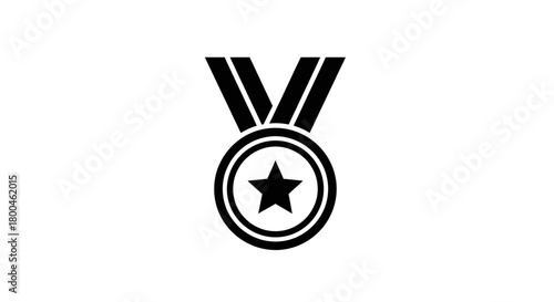 Monochrome Medal Icon Victory and Achievement Symbol